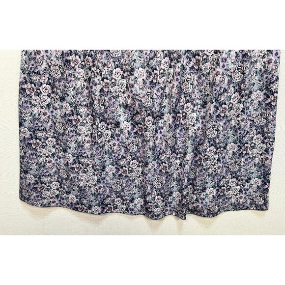 Vintage Jenny Womens Two Piece Blouse Skirt Set Size 20W Purple Floral 80s - Picture 7 of 16